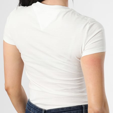 Tommy Jeans - Tee Shirt Femme Tonal Linear 0315 Blanc