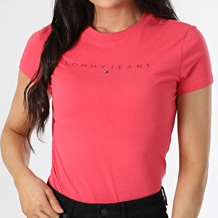 Tommy Jeans - Tee Shirt Femme Tonal Linear 0315 Rose