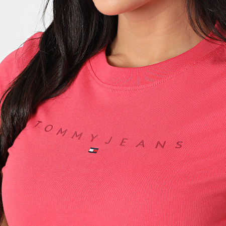 Tommy Jeans - Tee Shirt Femme Tonal Linear 0315 Rose