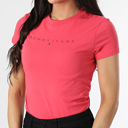 Tommy Jeans - Tee Shirt Femme Tonal Linear 0315 Rose