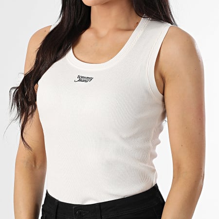 Tommy Jeans - Débardeur Femme Script 1369 Ecru