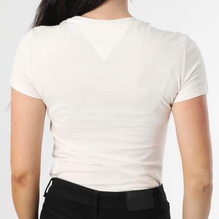 Tommy Jeans - Tee Shirt Slim Femme Essential Logo 9447 Rose Clair