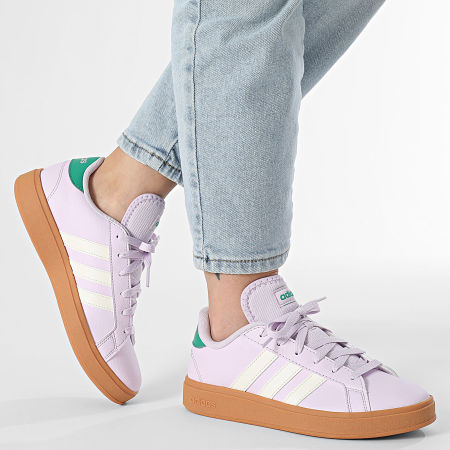 Adidas Sportswear - Baskets Femme Grand Court Base 2.0 JH8617 Ice Lavender Off White Court Green
