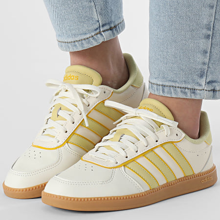 Adidas Sportswear - Baskets Femme Breaknet Sleek JH6878 Off White Power Yellow Utility Yellow