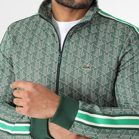 Lacoste - Veste Zippée Logo Brodé Crocodile Regular Fit Vert Beige
