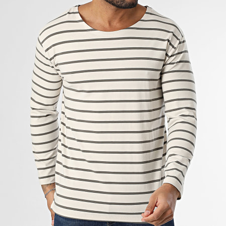 Teddy Smith - Tee Shirt Long Sleeve Loic 11017430D Beige Green Khaki