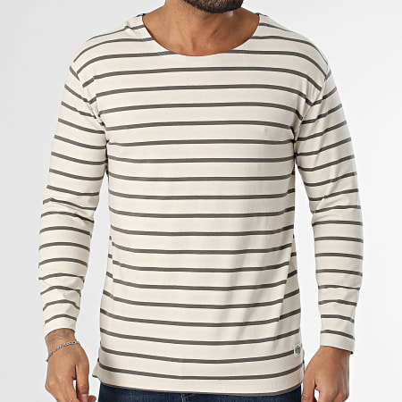 Teddy Smith - Tee Shirt Long Sleeve Loic 11017430D Beige Green Khaki