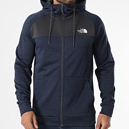 The North Face - Veste Zippée Capuche Reaxion Fleece A8CNP Bleu Marine Noir