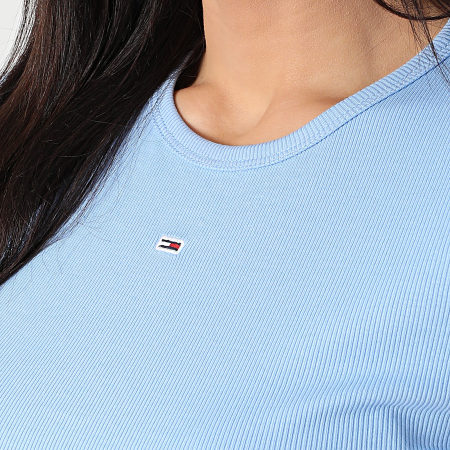 Tommy Jeans - Tee Shirt Slim Femme Essential 7383 Bleu Clair