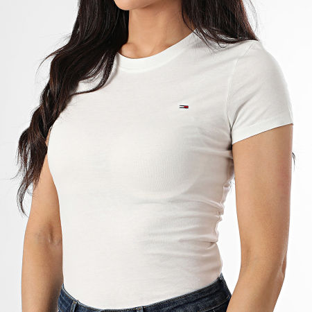 Tommy Jeans - Tee Shirt Femme Slim 0459 Blanc