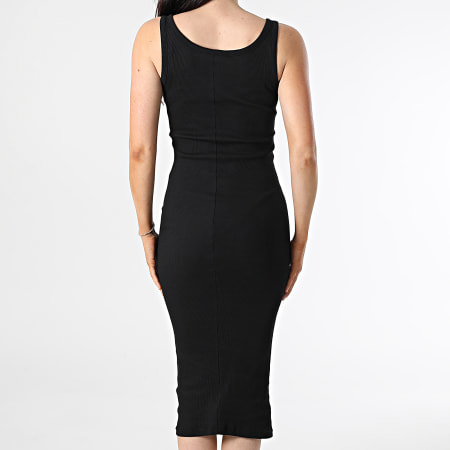Tommy Jeans - Robe Débardeur A Rayures Femme Button Tank 9477 Noir