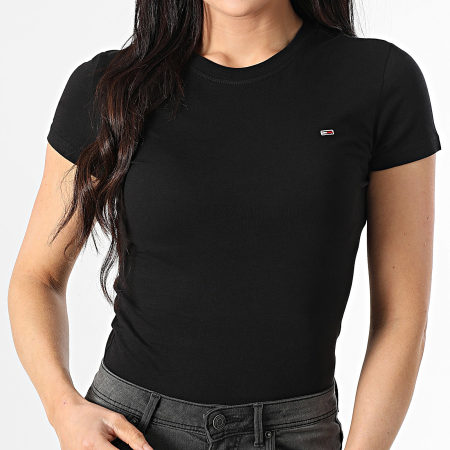 Tommy Jeans - Tee Shirt Femme Slim 0459 Noir