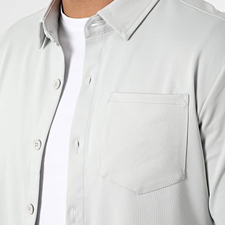 Zayne Paris  - Ensemble Chemise Manches Longues Et Pantalon Gris
