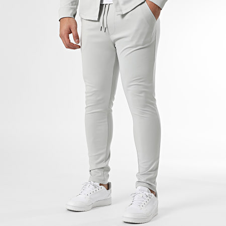 Zayne Paris  - Ensemble Chemise Manches Longues Et Pantalon Gris