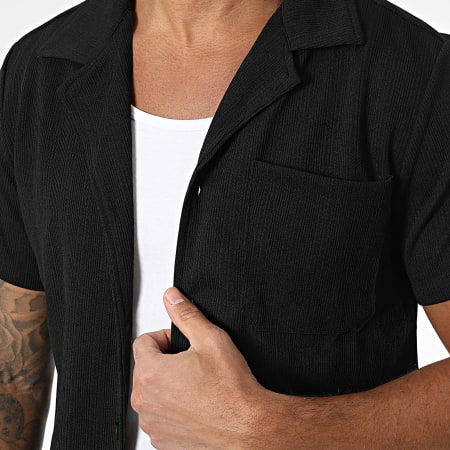 Zayne Paris  - Ensemble Chemise Manches Courtes Et Short Jogging Noir