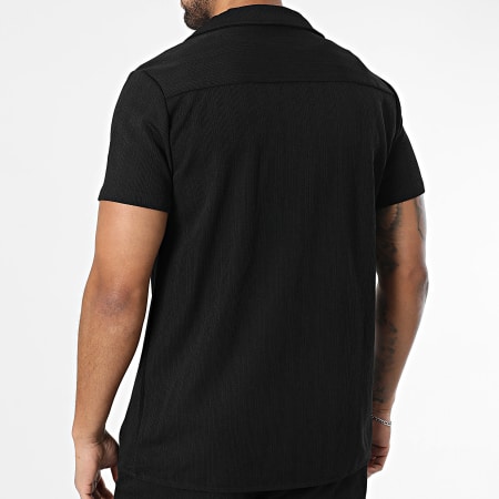 Zayne Paris  - Ensemble Chemise Manches Courtes Et Short Jogging Noir