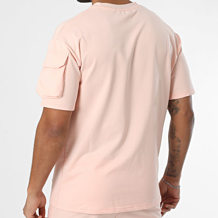 Zayne Paris  - Ensemble Sweat Crewneck Et Short Jogging Cargo Rose