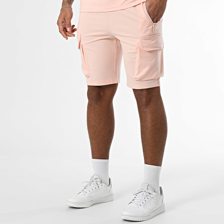 Zayne Paris  - Ensemble Sweat Crewneck Et Short Jogging Cargo Rose