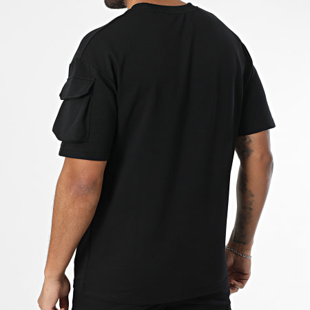 Zayne Paris  - Ensemble Sweat Crewneck Et Short Jogging Cargo Noir