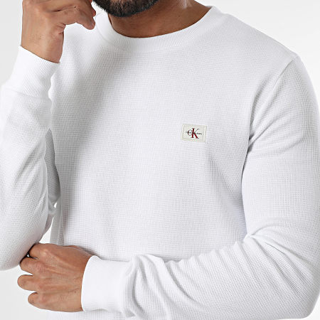 Calvin Klein - Sweat Crewneck Waffle 7117 Blanc
