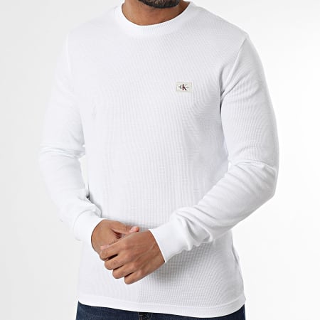 Calvin Klein - Sweat Crewneck Waffle 7117 Blanc