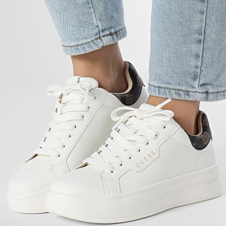 Guess - Baskets Femme FLPWINFAL12 White Brown