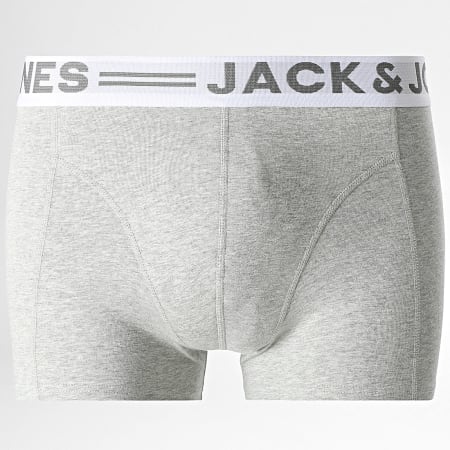 Jack And Jones - Lot De 3 Boxers Sense Blanc Gris Chiné Noir