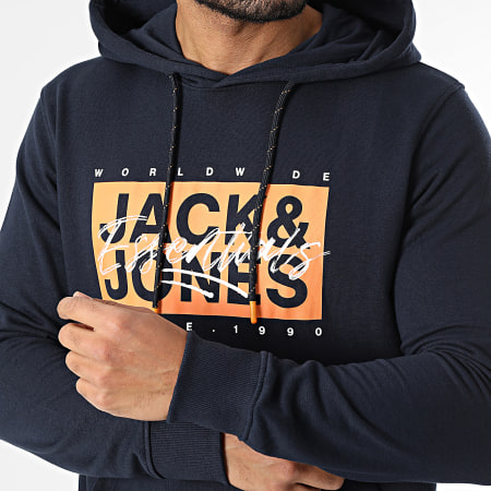 Jack And Jones - Sweat Capuche Colton Bleu Marine