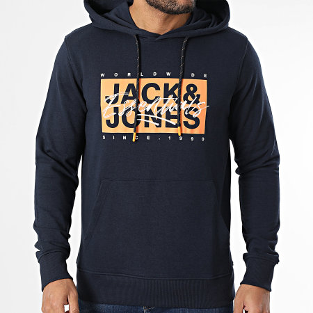 Jack And Jones - Sweat Capuche Colton Bleu Marine