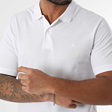 Jack And Jones - Polo Manches Courtes Basic Blanc
