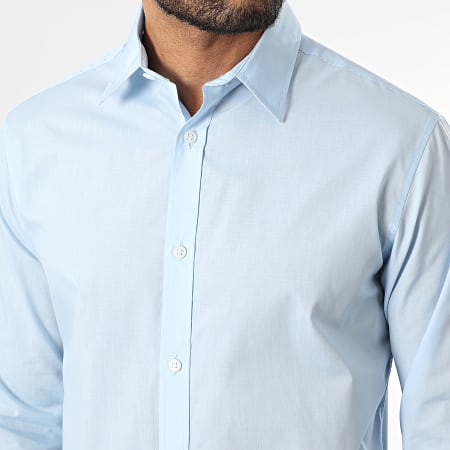JJ Rebel - Chemise Manches Longues Gavin Solid Bleu Clair