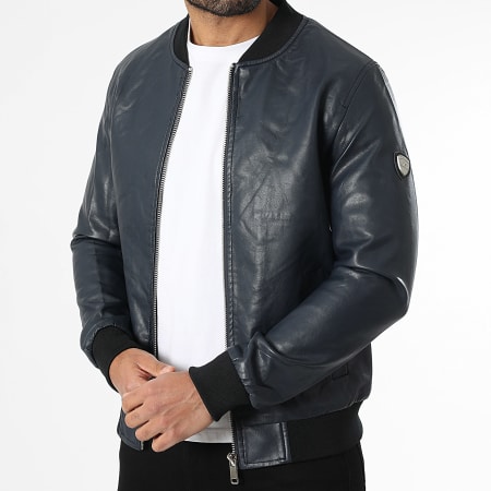 Kymaxx - Chaqueta con Cremallera Azul Marino Oscuro