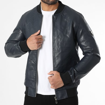 Kymaxx - Chaqueta con Cremallera Azul Marino Oscuro