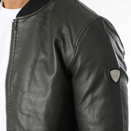 Kymaxx - Chaqueta Con Cremallera Verde Caqui