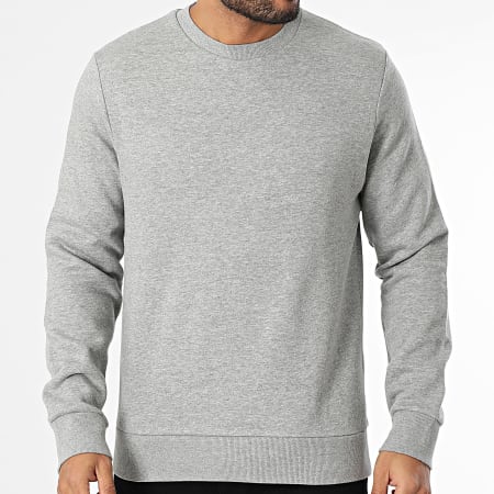 Produkt - GMS Sudadera básica de cuello redondo Gris jaspeado