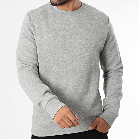 Produkt - GMS Sudadera básica de cuello redondo Gris jaspeado