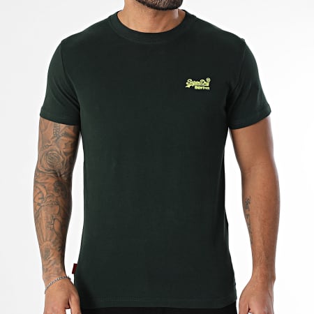 Superdry - Camiseta Essential Logo Bordado M1011245A Verde Oscuro