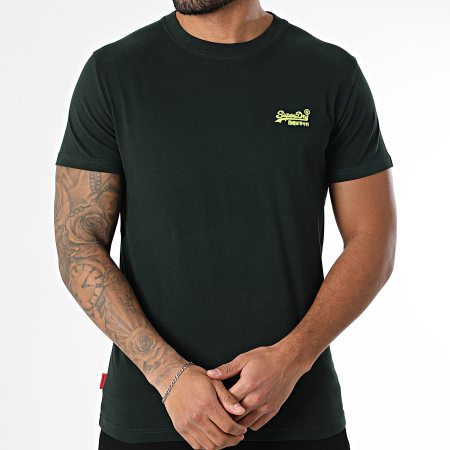 Superdry - Camiseta Essential Logo Bordado M1011245A Verde Oscuro