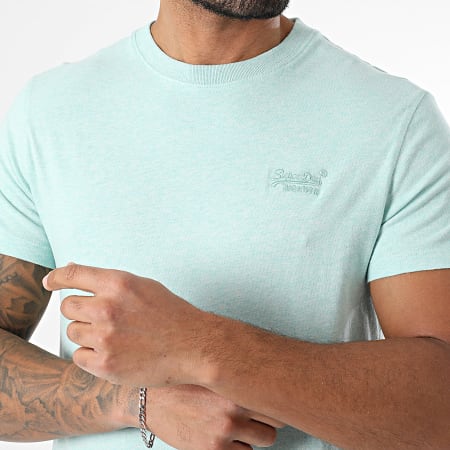 Superdry - Camiseta Essential Logo Bordado M1011245A Azul claro jaspeado