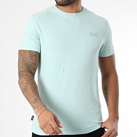 Superdry - Camiseta Essential Logo Bordado M1011245A Azul claro jaspeado
