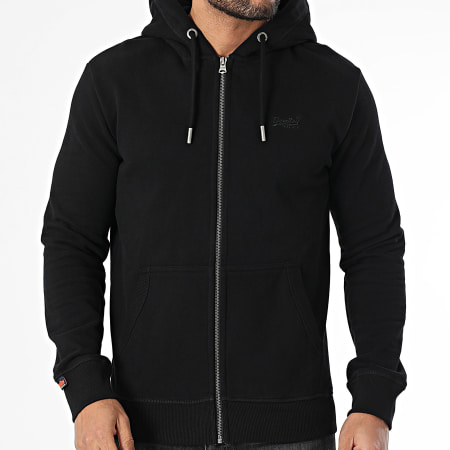 Superdry Essential Logo Zip Hooded Sweatshirt M2014128A Black