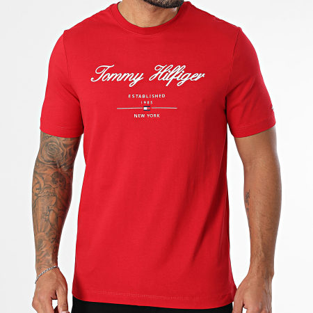 Tommy Hilfiger - Tee Shirt Script Logo 3691 Rouge