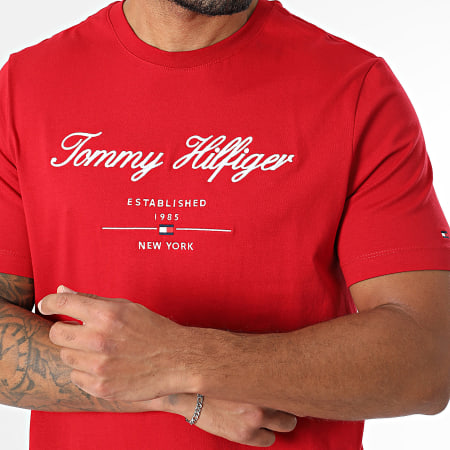 Tommy Hilfiger - Tee Shirt Script Logo 3691 Rouge