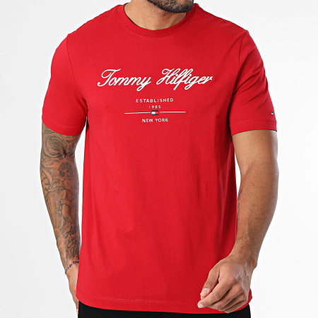 Tommy Hilfiger - Tee Shirt Script Logo 3691 Rouge