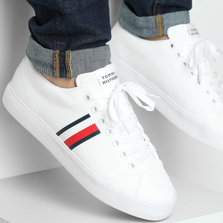Tommy Hilfiger - Baskets Hi Vulc Low Core Stripes Mesh 5393 White