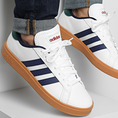 Adidas Sportswear - Baskets Grand Court Base 2.0 JH8614 Cloud White Dark Blue Collegiate Green