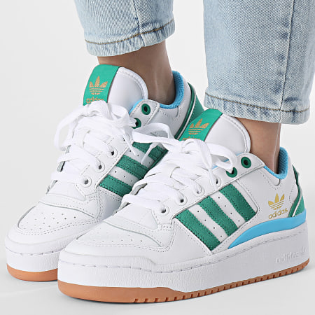 Adidas Originals - Baskets Femme Forum Bold Stripes W JI0062 Cloud White Court Green Sky Rush