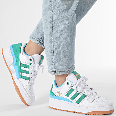 Adidas Originals - Baskets Femme Forum Bold Stripes W JI0062 Cloud White Court Green Sky Rush