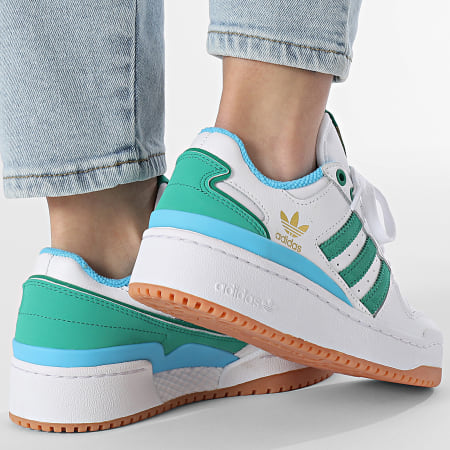 Adidas Originals - Baskets Femme Forum Bold Stripes W JI0062 Cloud White Court Green Sky Rush