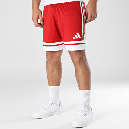 Adidas Sportswear - Short Jogging Squa 25 JE7745 Rouge Blanc